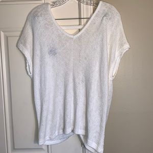 White cross back dress shirt